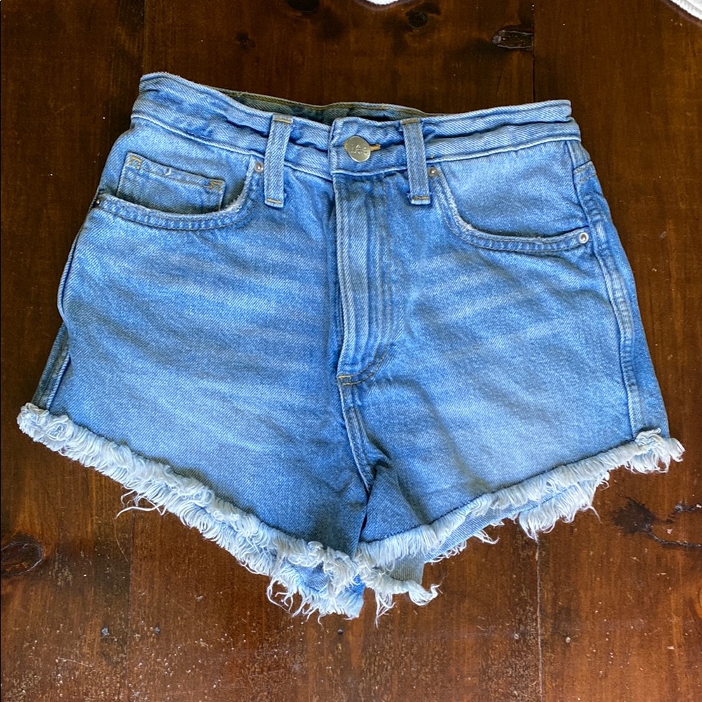 Lee Blue Jean Shorts High-Waisted Frayed
